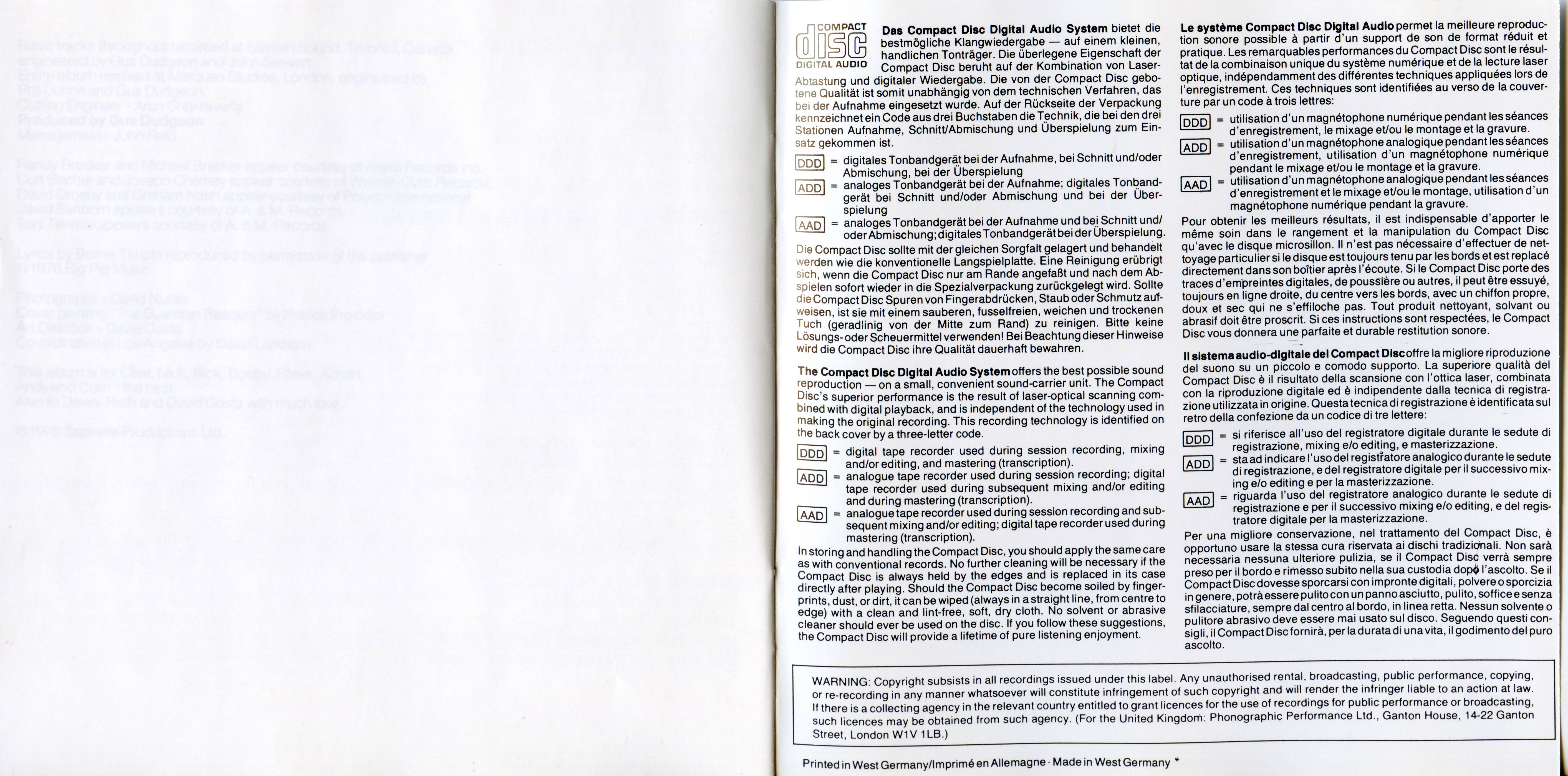 Elton John Blue Moves [booklet10 d]